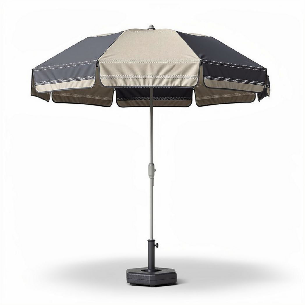 Sonnenschirm aus polyester mit stahlgestell und anthrazitfarbenem design 250 x 250 x 250cm
