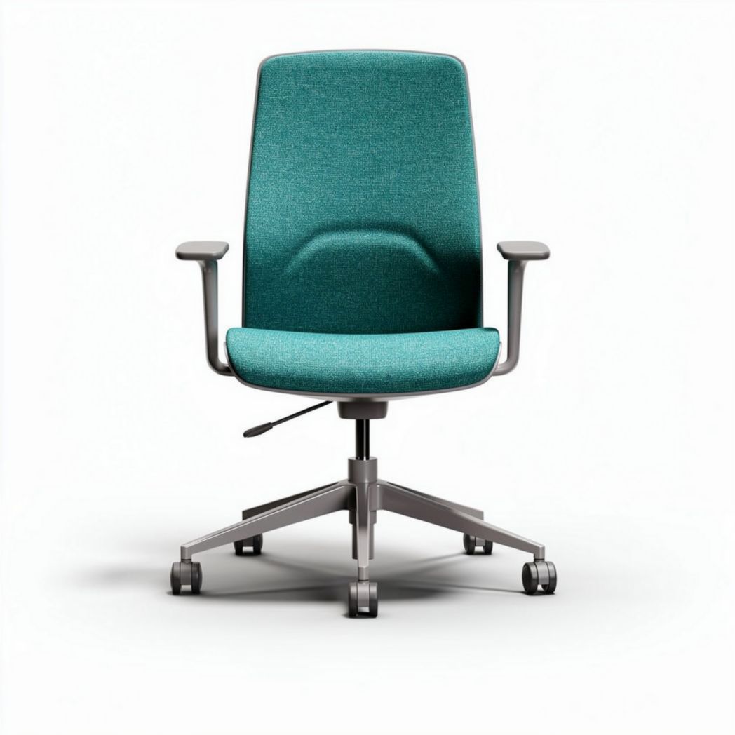 Bürostuhl mit ergonomischer Rückenlehne in aquamarinfarbenem Stoff 50 x 60 x 100cm