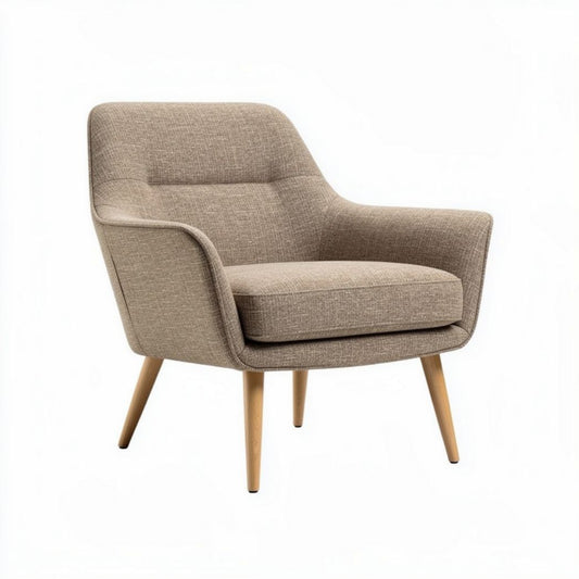 Sessel aus stoff in beige mit holzbeinen 75 x 80 x 85cm