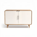 Sideboard aus Holz mit weißen Türen und Maßen 90 x 40 x 75cm